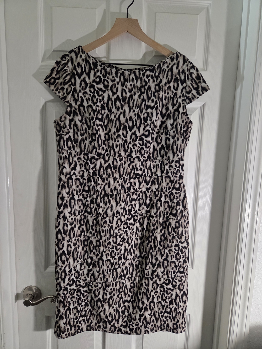 Leopard Print Sheath Dress - Black & White